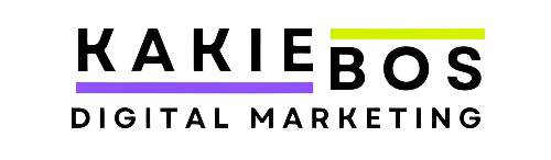 kakiebos digital marketing logo in black with purple and green and trasparent background