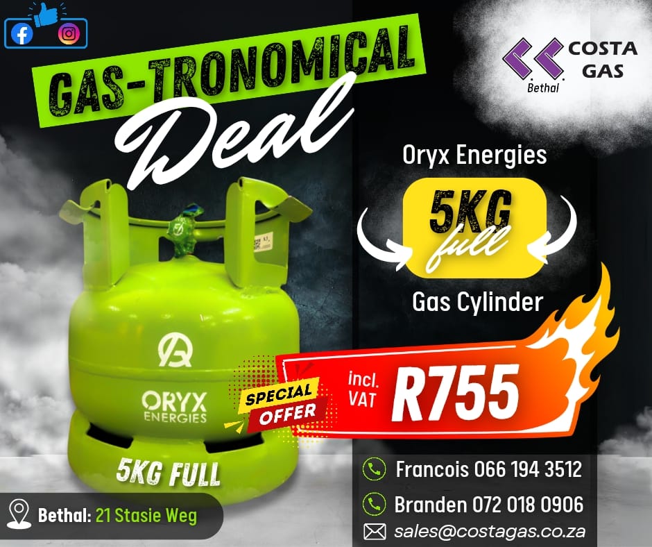 social media post advertising special offer on gas cylinder for costa gas bethal